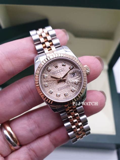 rolex pink gold lady ราคา|rolex lady datejust price.